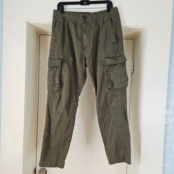 Hollister Men's Green Cargo Epic Flex Drawstring Utility Olive Pants Size Large - Picture 1 of 13